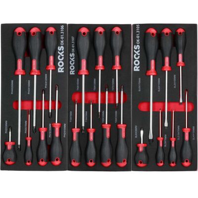 3x Rooks Werkstattwagen-hartschaum-einlage Schraubendreher-set Kreuz-schlitz-tx: Art-nr.: Ok-01.3105 Art-nr.: Ok-01.3106 Art-nr.: Ok-01.3107 3x Rooks Werkstattwagen-hartschaum-einlage Schraubendreher-set Kreuz-schlitz-tx: Art-nr.: Ok-01.3105 Art-nr.: Ok-01.3106 Art-nr.: Ok-01.3107