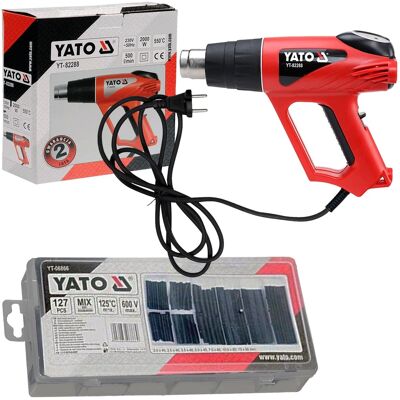 Yato Heißluftgebläse Pistole Heißluftfön 2000w 550°c + Schrumpfschlauch-satz: Yato: Yt-82288 Yato: Yt-06866 Yato Heißluftgebläse Pistole Heißluftfön 2000w 550°c + Schrumpfschlauch-satz: Yato: Yt-82288 Yato: Yt-06866