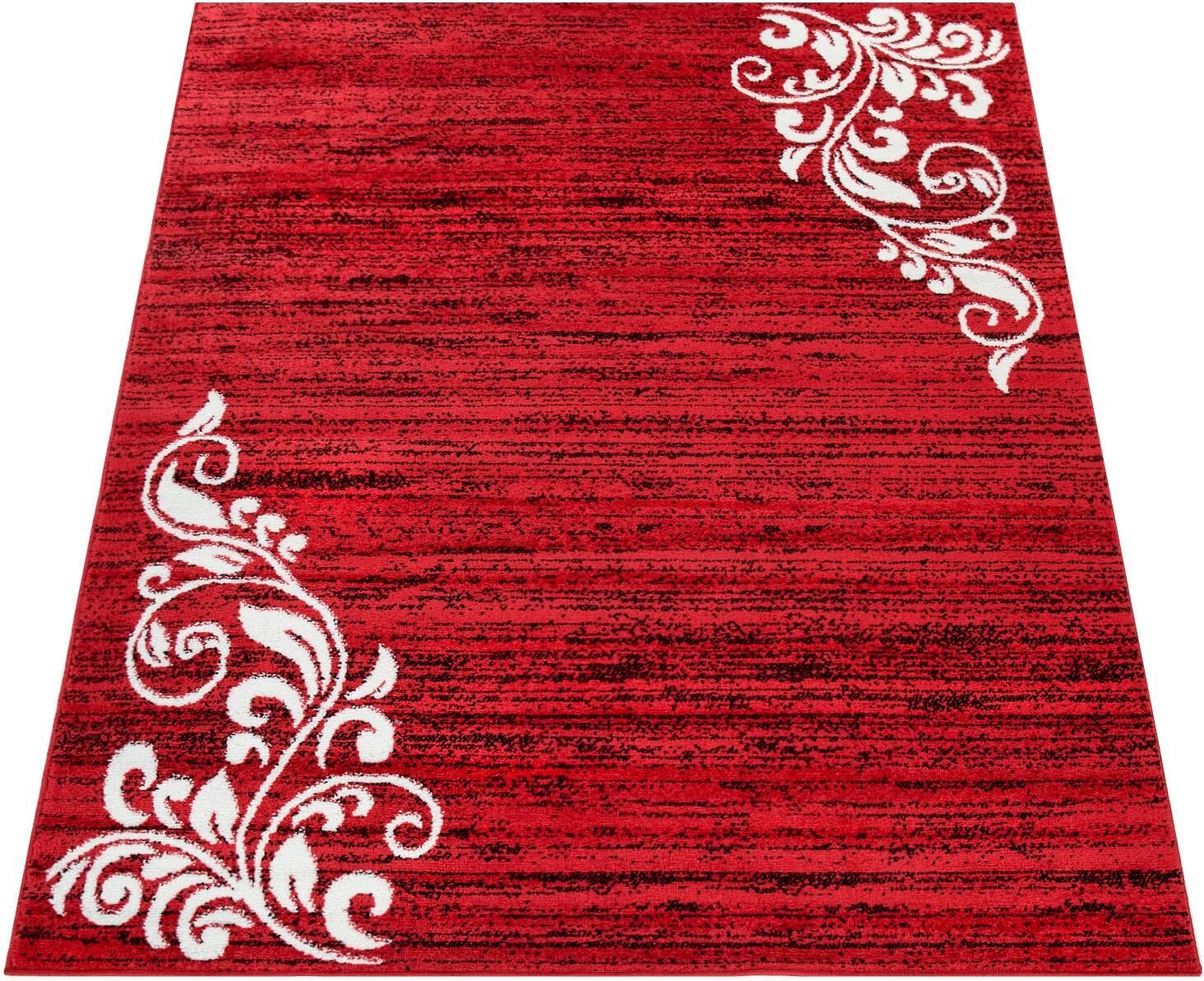Paco Home Teppich »Fiesta 124«, rechteckig, 12 mm Höhe, Kurzflor mit Ornament... rot