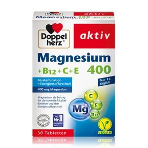 Doppelherz aktiv Magnesium 400 + B12 + C + E Nahrungsergänzungsmittel 30 Stk