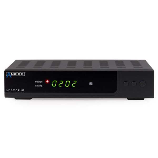 Anadol HD 202C Plus 1080p Full HD DVB-C Tuner Kabel Receiver Schwarz mit WiFi Stick Antenne