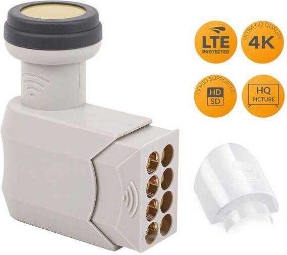 AX Technology AX Mimic Sun Protect Octo LNB 0.1 dB 4K UHD LTE-Filter für 8 Teilnehmer mit LNB Wetterschutz-Haube