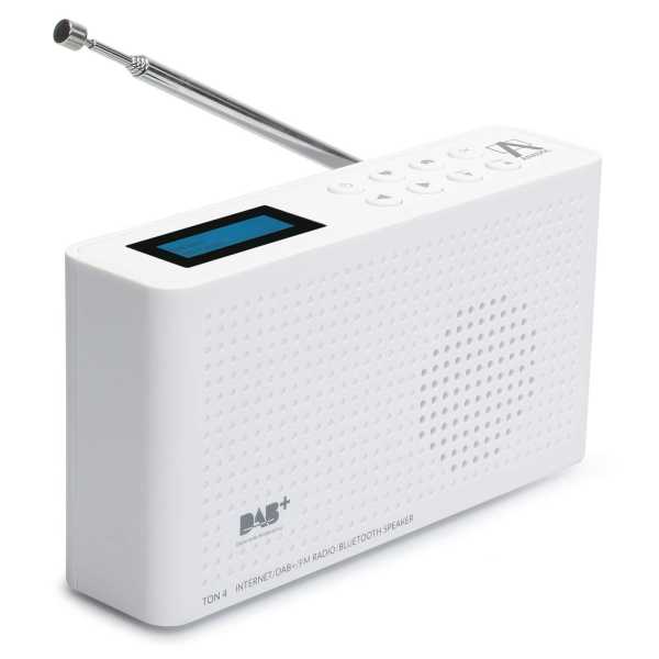 Anadol IDR-1 Internet Radio DAB+ FM-UKW Bluetooth Lautsprecher tragbar mit Akku Wlan LCD Weiss