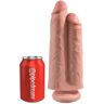 King Cock Dildo „9“ Two Cocks One Hole“ mit Saugfuß