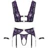 Cottelli BONDAGE 3-teiliges Straps-Set mit abnehmbaren Handfesseln L