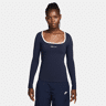 Nike Sportswear Longsleeve mit Karree-Ausschnitt für Damen - Blau XS (EU 32-34) Female  Blau