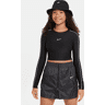 Nike SportswearLangärmliges Crop-Top für ältere Kinder (Mädchen) - Schwarz XL Female  Schwarz