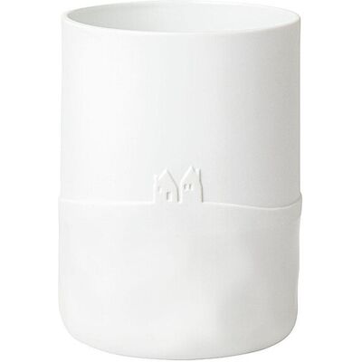 RAEDER Vase 16,5cm SCHNEETAG Schneeballschlacht weiss B RAEDER Vase 16,5cm SCHNEETAG Schneeballschlacht weiss B