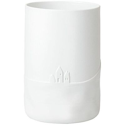 RAEDER Vase SCHNEETAG 14,5x21x8cm Hundeschlitten weiss B RAEDER Vase SCHNEETAG 14,5x21x8cm Hundeschlitten weiss B