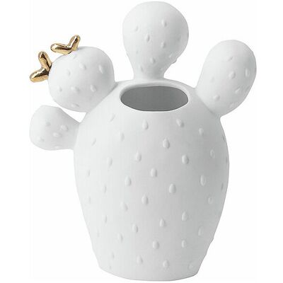 RAEDER Vase 12,5X6X15cm Feigenkaktus weiss B RAEDER Vase 12,5X6X15cm Feigenkaktus weiss B