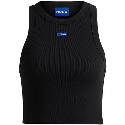 HUGO Top Cropped Fit schwarz L W HUGO Top Cropped Fit schwarz L W