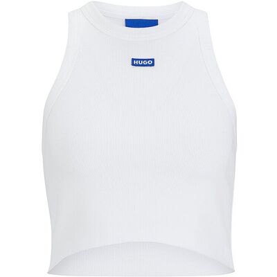 HUGO Top Cropped Fit weiss XS W HUGO Top Cropped Fit weiss XS W