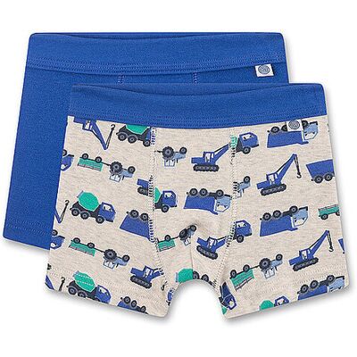 SANETTA Jungen Pants 2er Pkg. nature mel blau 128 B SANETTA Jungen Pants 2er Pkg. nature mel blau 128 B