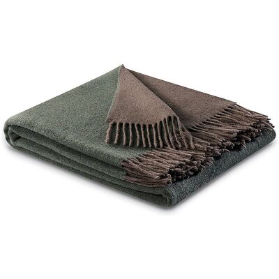FYNCH-HATTON Wolldecke - Plaid KIBO 130x170cm Green Brown dunkelgrün B FYNCH-HATTON Wolldecke - Plaid KIBO 130x170cm Green Brown dunkelgrün B