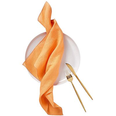FYNCH-HATTON Leinen-Servietten 4-tlg LUMO Canatloupe orange B FYNCH-HATTON Leinen-Servietten 4-tlg LUMO Canatloupe orange B
