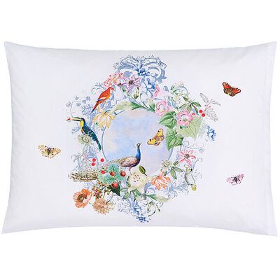 CHRISTIAN FISCHBACHER Satin Kissenbezug 70x90cm Peacock Weiss weiss B CHRISTIAN FISCHBACHER Satin Kissenbezug 70x90cm Peacock Weiss weiss B