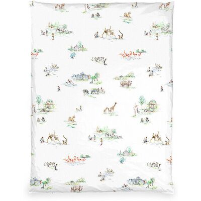 CHRISTIAN FISCHBACHER Satin Deckenbezug 140x200 ZOO Weiss weiss B CHRISTIAN FISCHBACHER Satin Deckenbezug 140x200 ZOO Weiss weiss B