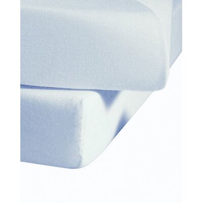FLEURESSE Jerseyspannleintuch 100x200cm (Hellblau) hellblau B FLEURESSE Jerseyspannleintuch 100x200cm (Hellblau) hellblau B