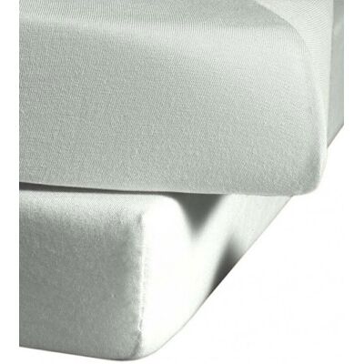 FLEURESSE Jerseyspannleintuch 100x200cm (Silber) silber B FLEURESSE Jerseyspannleintuch 100x200cm (Silber) silber B
