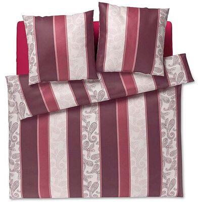 JOOP Satin Bettwäsche PAISLEY STRIPES 2x70x90cm/200x200cm Dkl Rot dunkelrot B JOOP Satin Bettwäsche PAISLEY STRIPES 2x70x90cm/200x200cm Dkl Rot dunkelrot B