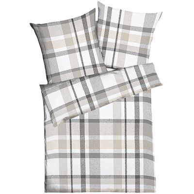 KAEPPEL Flanell Bettwäsche MADRAS KARO 70x90cm/140x200cm Natur hellgrau B KAEPPEL Flanell Bettwäsche MADRAS KARO 70x90cm/140x200cm Natur hellgrau B