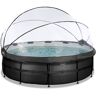 Exit Toys Black Leather Pool 488x122cm Mit Abdeckung Und Sandfilter- Und Wärmepumpe - Schwarz Keine Farbe Eg