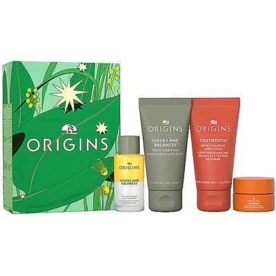 ORIGINS CLEANSE & GLOW ESSENTIALS Our Most-Loved Skincare Essentials Set 3x30ml / 5ml W ORIGINS CLEANSE & GLOW ESSENTIALS Our Most-Loved Skincare Essentials Set 3x30ml / 5ml W