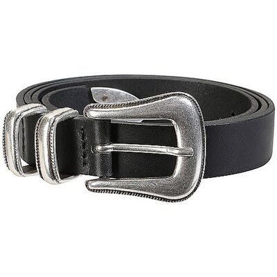 NUDIE JEANS Ledergürtel WESTERN SILVER BELT schwarz 80 M NUDIE JEANS Ledergürtel WESTERN SILVER BELT schwarz 80 M