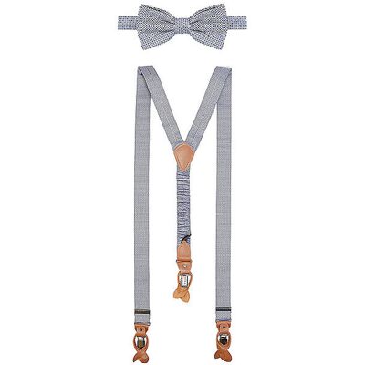 SEIDENFALTER Hosenträger Set mit Fliege und Knopf-Clips dunkelblau M SEIDENFALTER Hosenträger Set mit Fliege und Knopf-Clips dunkelblau M