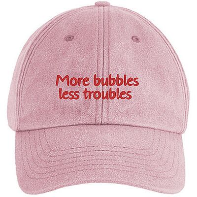 SWFD Kappe MORE BUBBLES LESS TROUBLES rosa W SWFD Kappe MORE BUBBLES LESS TROUBLES rosa W