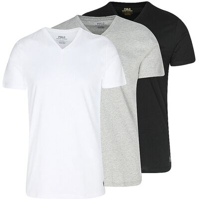 POLO RALPH LAUREN T-Shirt 3er Pkg. white grey black weiss S M POLO RALPH LAUREN T-Shirt 3er Pkg. white grey black weiss S M