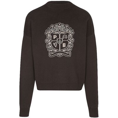 PROHIBITED Pullover EMBLEM KNIT braun M M PROHIBITED Pullover EMBLEM KNIT braun M M