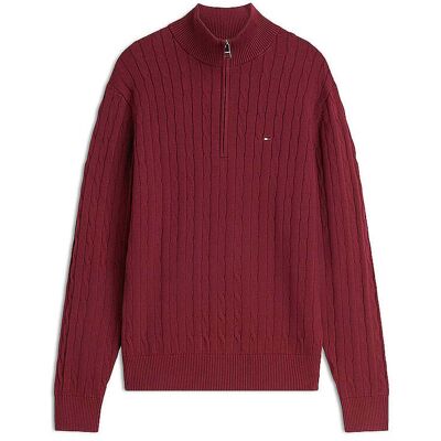 Tommy Hilfiger Troyer Pullover dunkelrot XXL M Tommy Hilfiger Troyer Pullover dunkelrot XXL M