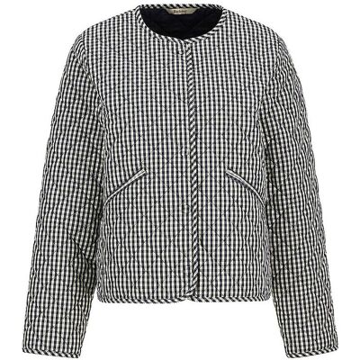 BARBOUR Leichtsteppjacke CASHEL GINGHAM COLLARLESS dunkelblau 44 W BARBOUR Leichtsteppjacke CASHEL GINGHAM COLLARLESS dunkelblau 44 W