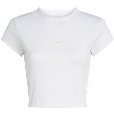 Calvin KLEIN JEANS T-Shirt Cropped Fit weiss M W Calvin KLEIN JEANS T-Shirt Cropped Fit weiss M W