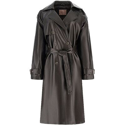 Guess Trenchcoat in Lederoptik BIANKA braun S W Guess Trenchcoat in Lederoptik BIANKA braun S W
