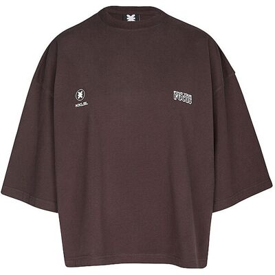 KARO KAUER T-Shirt Cropped Fit braun M W KARO KAUER T-Shirt Cropped Fit braun M W