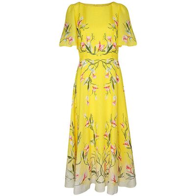 Marc CAIN Midikleid gelb 38 W Marc CAIN Midikleid gelb 38 W