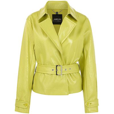 Marc CAIN Jacke in Lackoptik grün 38 W Marc CAIN Jacke in Lackoptik grün 38 W