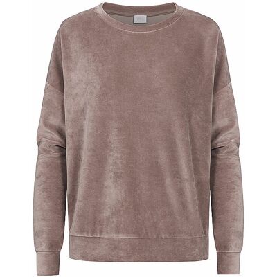 MEY Loungewear Sweater VELVET DREAM dark truffel hellbraun L W MEY Loungewear Sweater VELVET DREAM dark truffel hellbraun L W