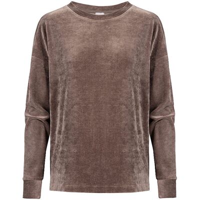 MEY Loungewear Sweater VELVET DREAM milk n coffe hellbraun L W MEY Loungewear Sweater VELVET DREAM milk n coffe hellbraun L W