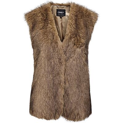 ONLY Gilet in Felloptik ONLDAWN hellbraun XS W ONLY Gilet in Felloptik ONLDAWN hellbraun XS W