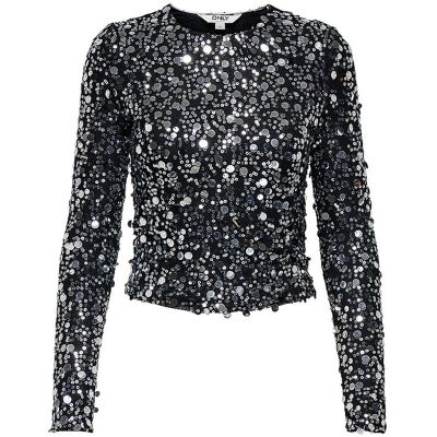 ONLY Langarmshirt ONLCATINA silber L W ONLY Langarmshirt ONLCATINA silber L W