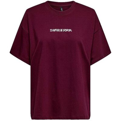 ONLY T-Shirt ONLVIVVI dunkelrot M W ONLY T-Shirt ONLVIVVI dunkelrot M W