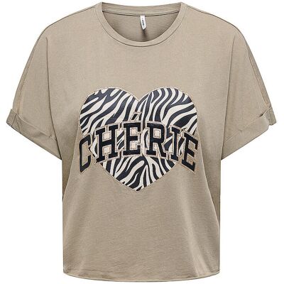 ONLY T-Shirt ONLLUCY hellbraun L W ONLY T-Shirt ONLLUCY hellbraun L W