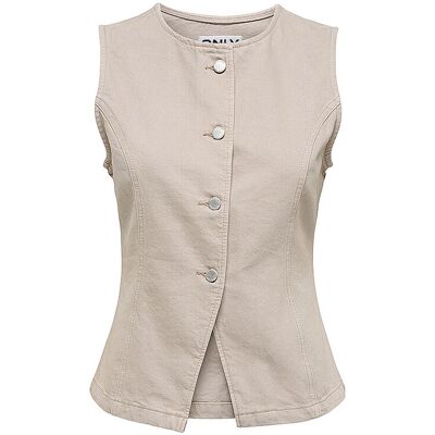 ONLY Gilet ONLEVERLY beige M W ONLY Gilet ONLEVERLY beige M W