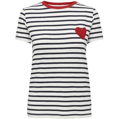 ONLY T-Shirt ONLHEART creme M W ONLY T-Shirt ONLHEART creme M W