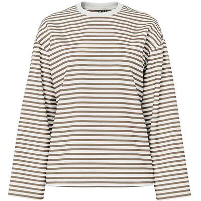 PIECES Langarmshirt PCSADIE hellbraun L W PIECES Langarmshirt PCSADIE hellbraun L W