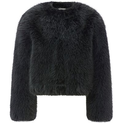 RICHROYAL Jacke in Felloptik schwarz 40 W RICHROYAL Jacke in Felloptik schwarz 40 W