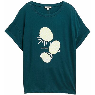 TOM TAILOR T-Shirt petrol S W TOM TAILOR T-Shirt petrol S W